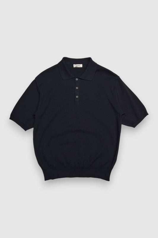 【LOYM】KNIT POLO HALF SLEEVE　BLACK
