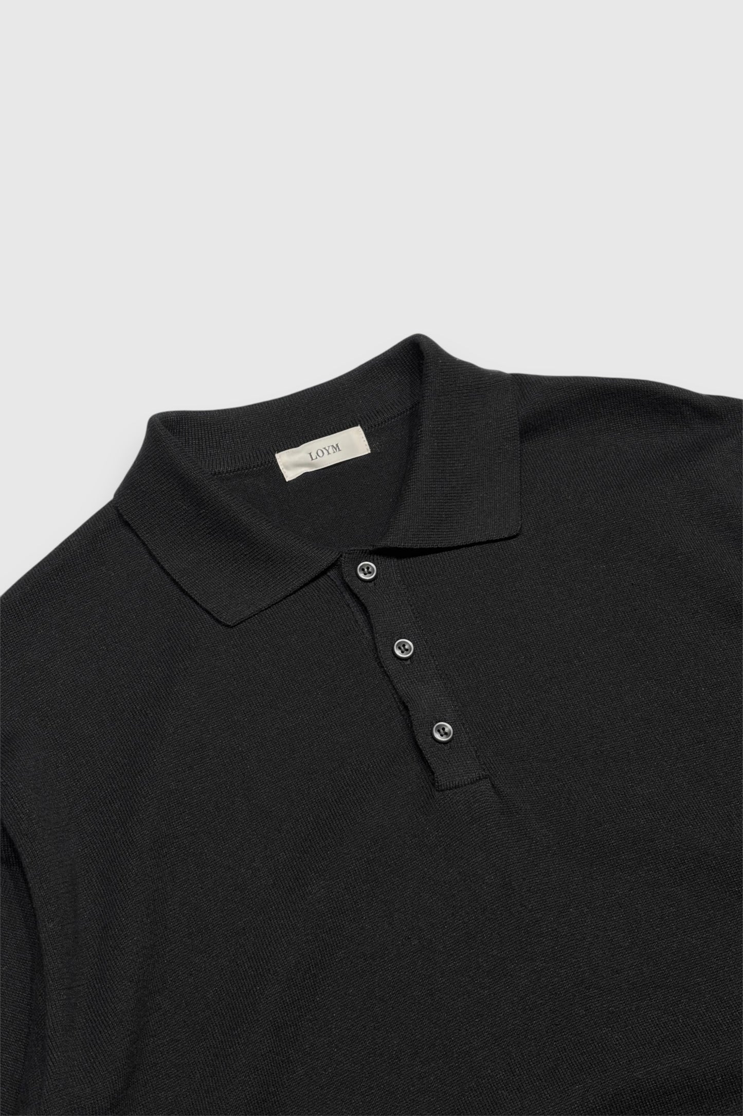 【LOYM】KNIT POLO HALF SLEEVE　BLACK