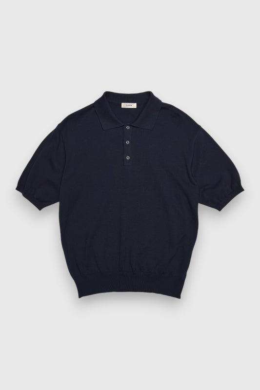 【LOYM】KNIT POLO HALF SLEEVE　DARK NAVY