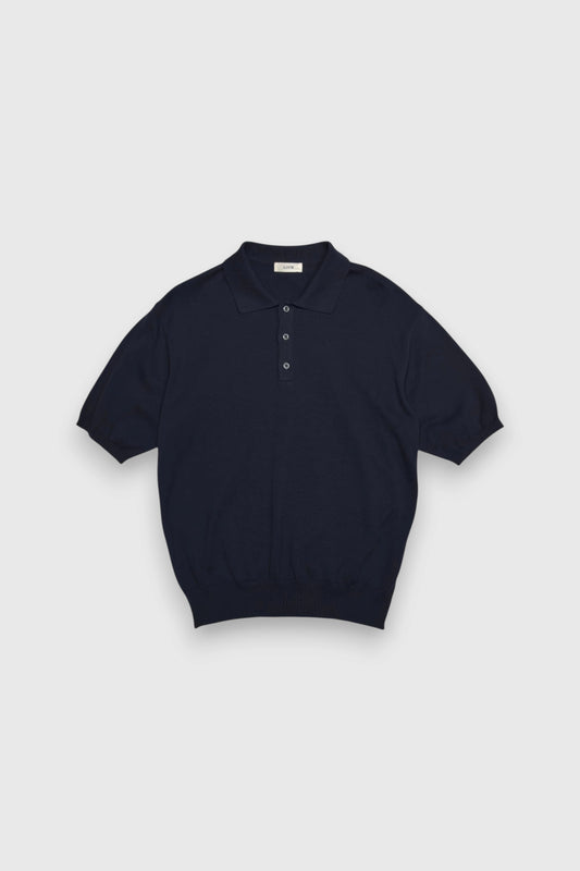 【LOYM】KNIT POLO HALF SLEEVE　DARK NAVY
