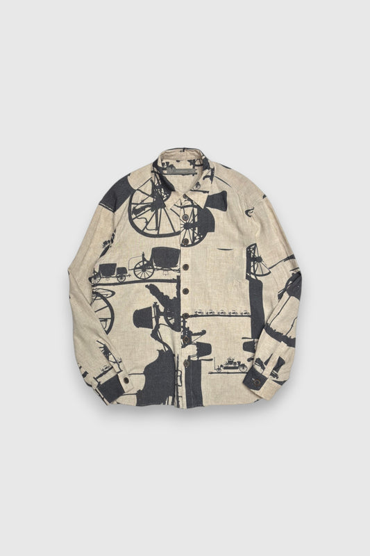 【YUTA MATSUOKA】クラシックシャツ(ECRU PRINT)