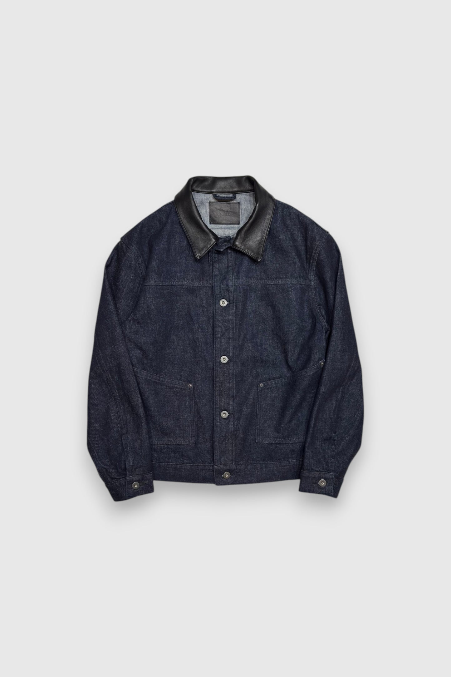 【LOYM】LEATHER COLLAR DENIM JACKET
