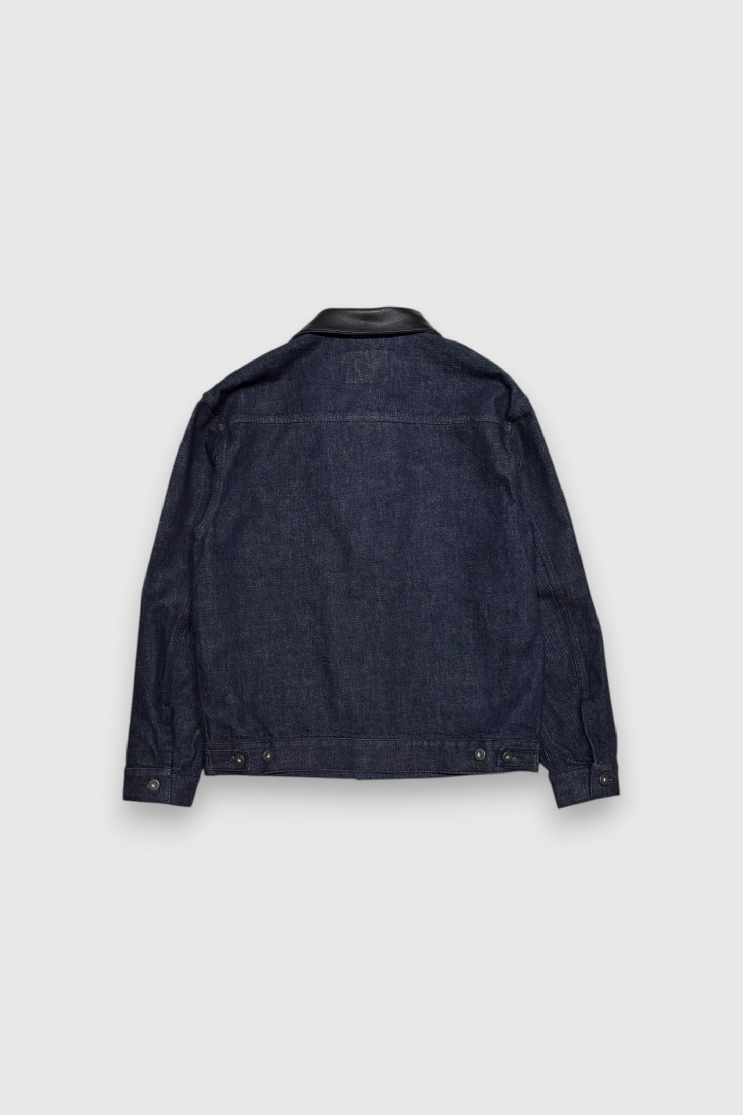 【LOYM】LEATHER COLLAR DENIM JACKET