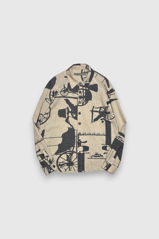 【YUTA MATSUOKA】クラシックシャツ(ECRU PRINT)