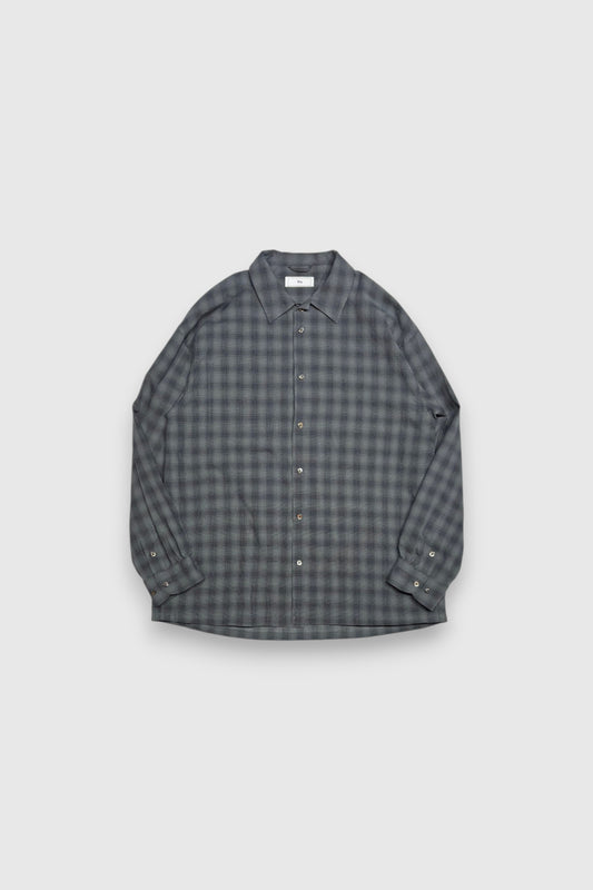 【Urig】OMBRE CHECK SIDE HIDE POCKET SHIRT LS