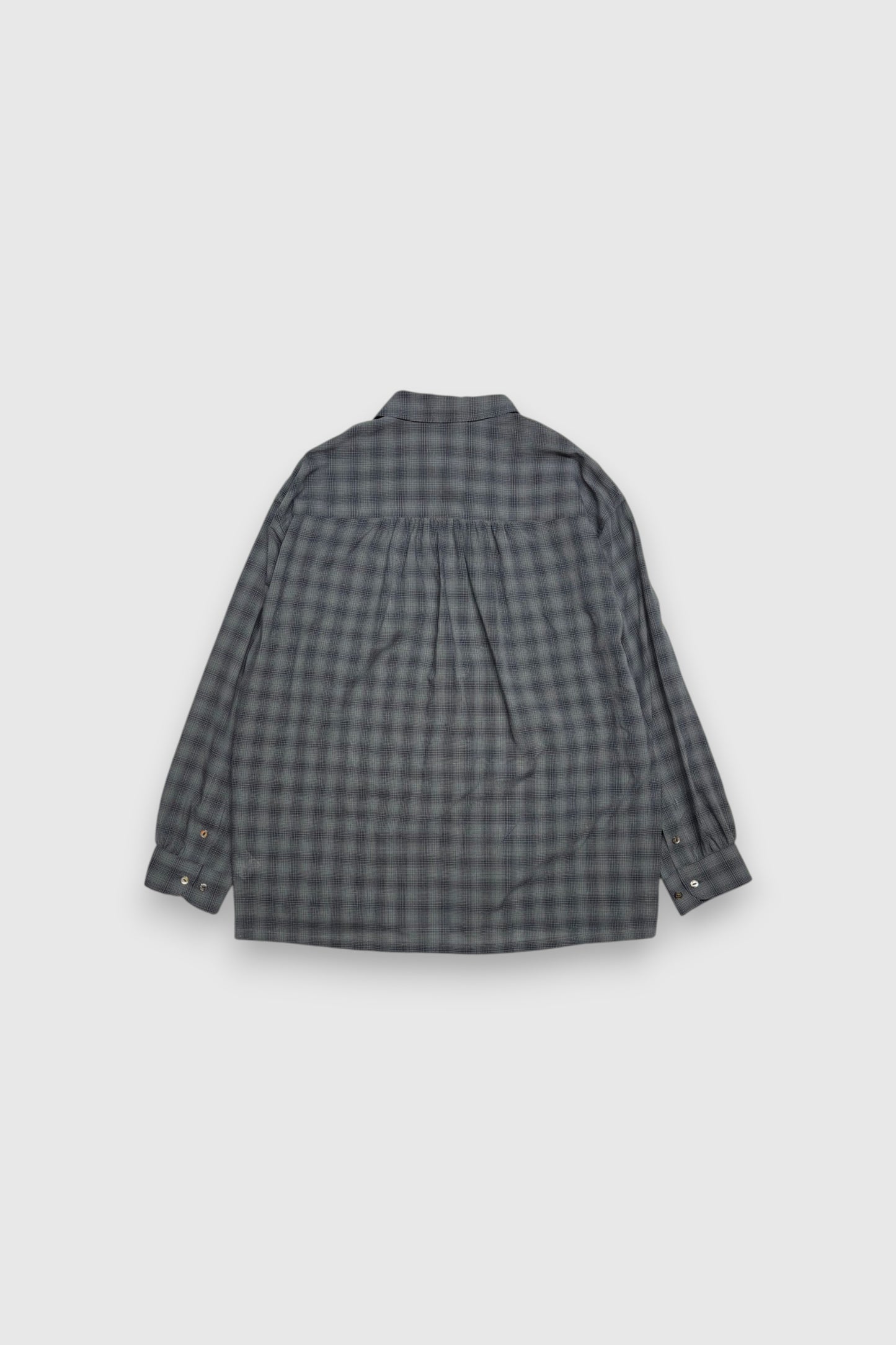 【Urig】OMBRE CHECK SIDE HIDE POCKET SHIRT LS