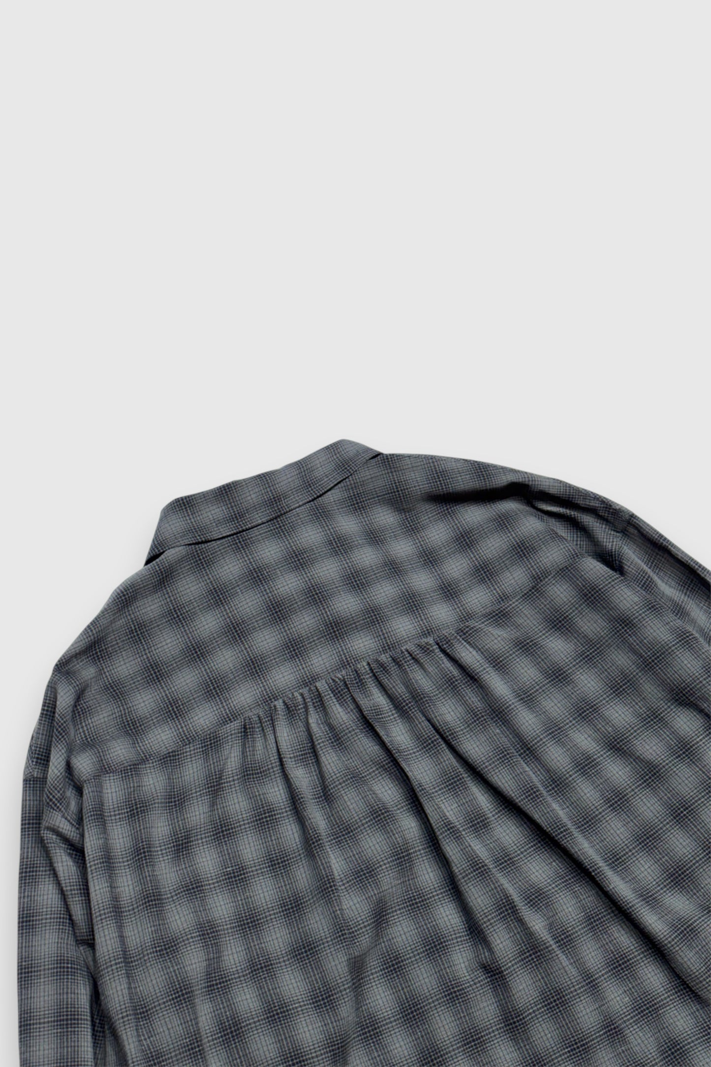 【Urig】OMBRE CHECK SIDE HIDE POCKET SHIRT LS