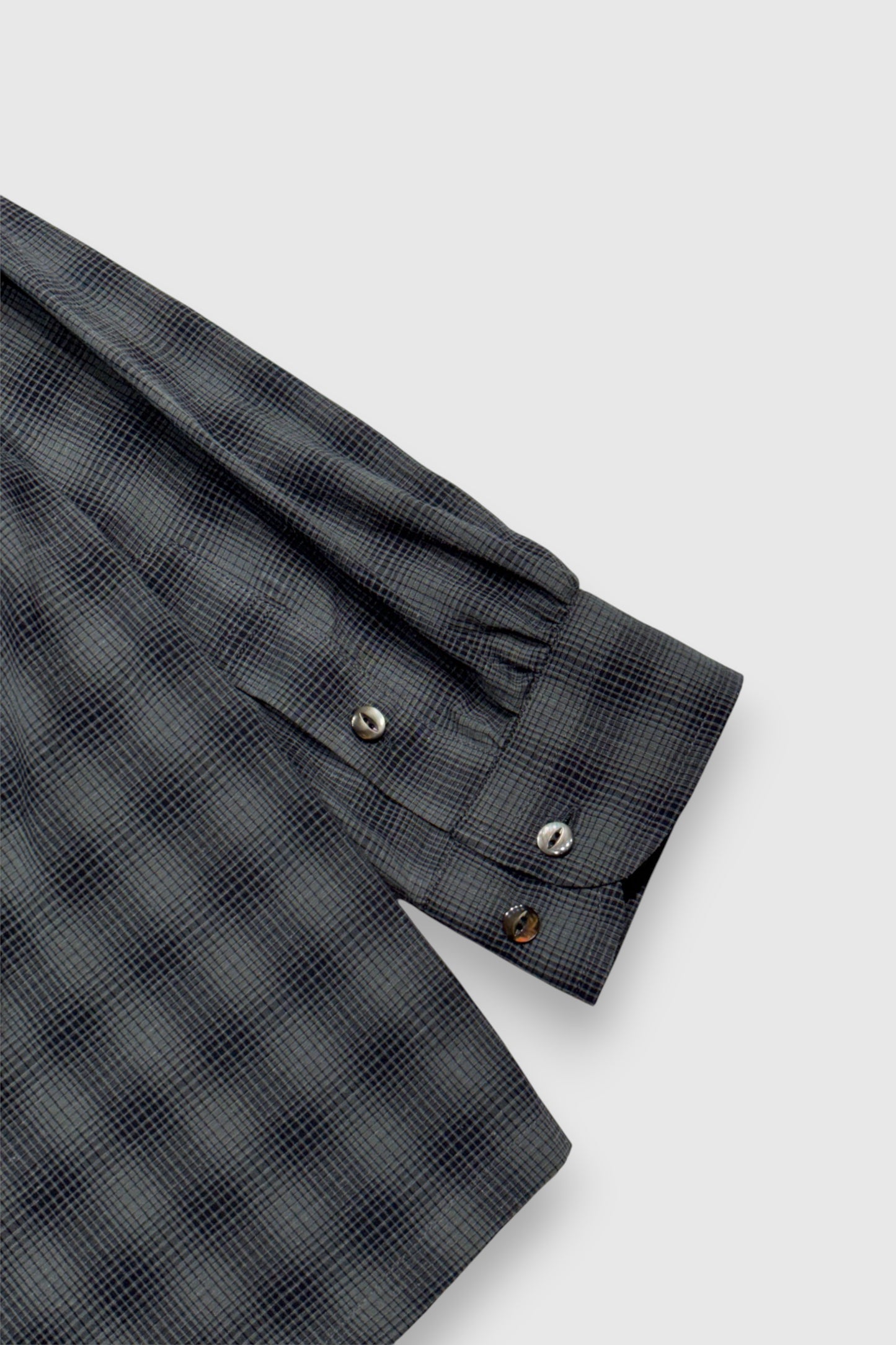 【Urig】OMBRE CHECK SIDE HIDE POCKET SHIRT LS