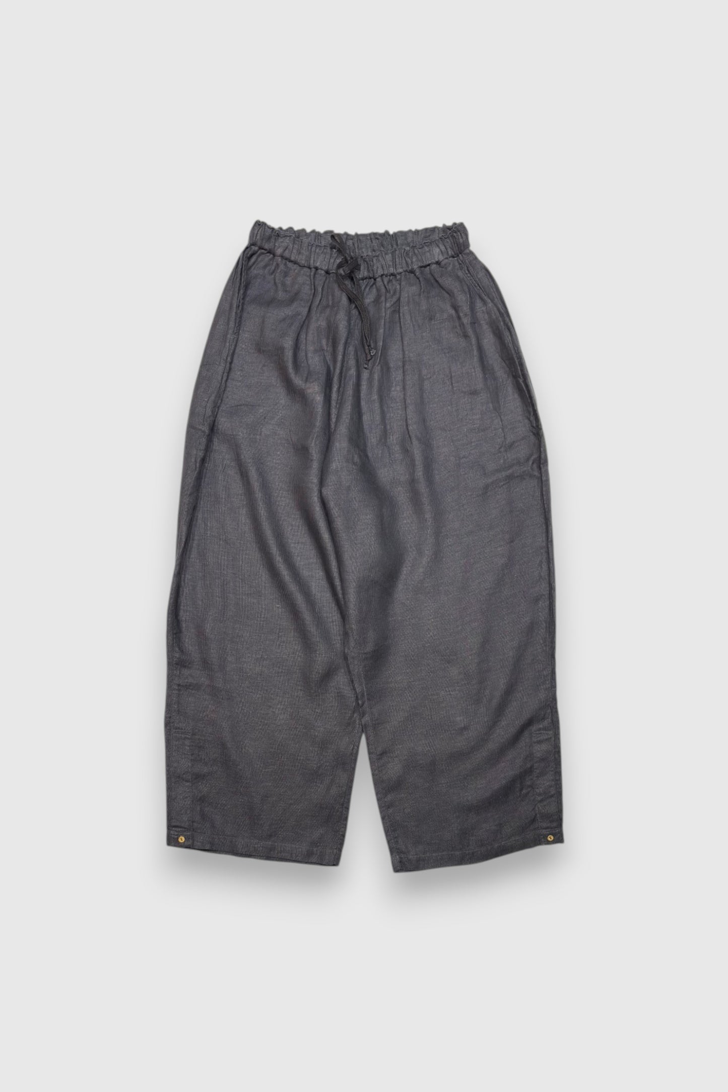 【MITTAN】亜麻大麻サイドスリットパンツ(墨黒)