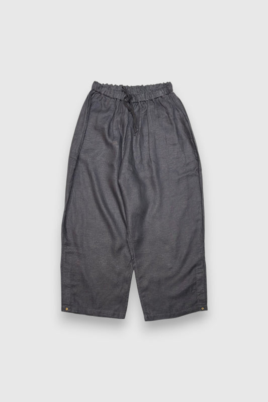 【MITTAN】亜麻大麻サイドスリットパンツ(墨黒)