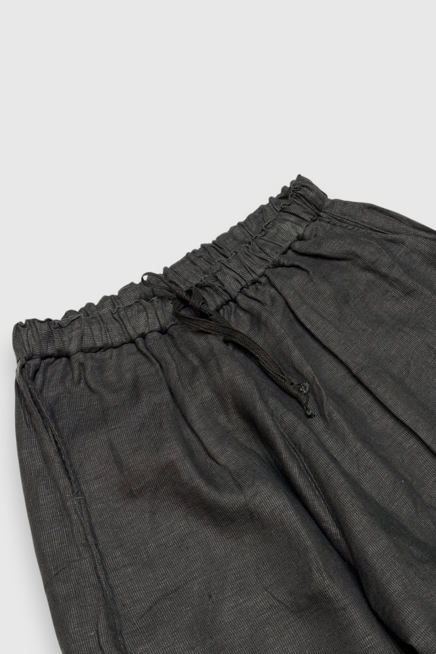 【MITTAN】亜麻大麻サイドスリットパンツ(墨黒)