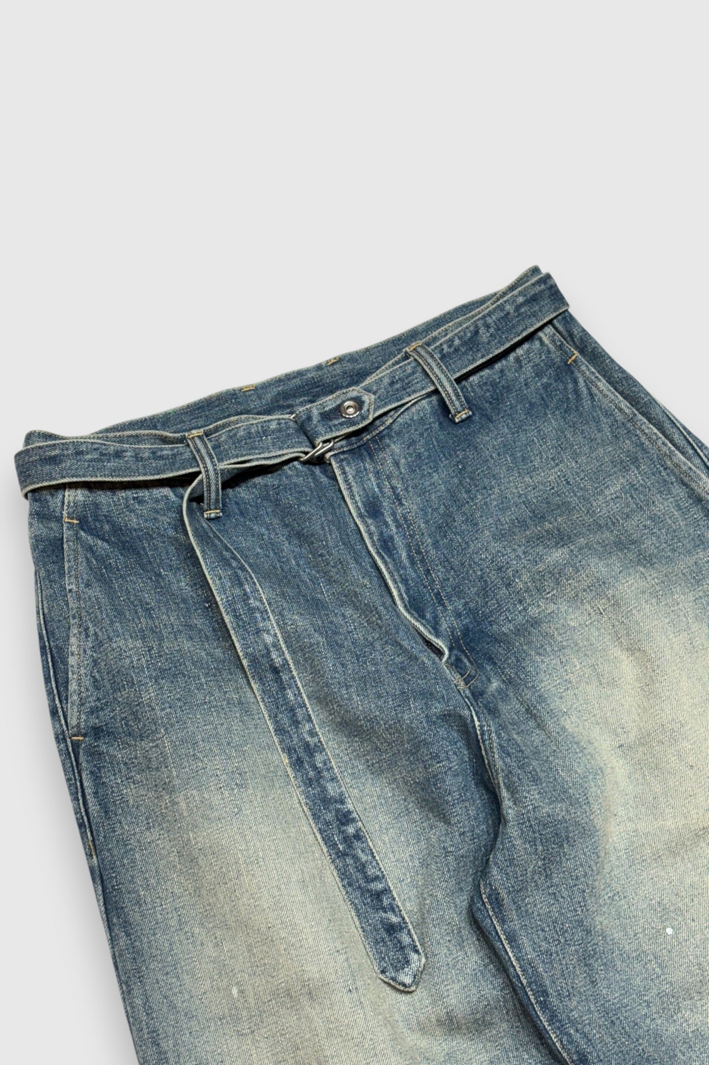 【YOKO SAKAMOTO】BELTED TROUSERS (FADE INDIGO)