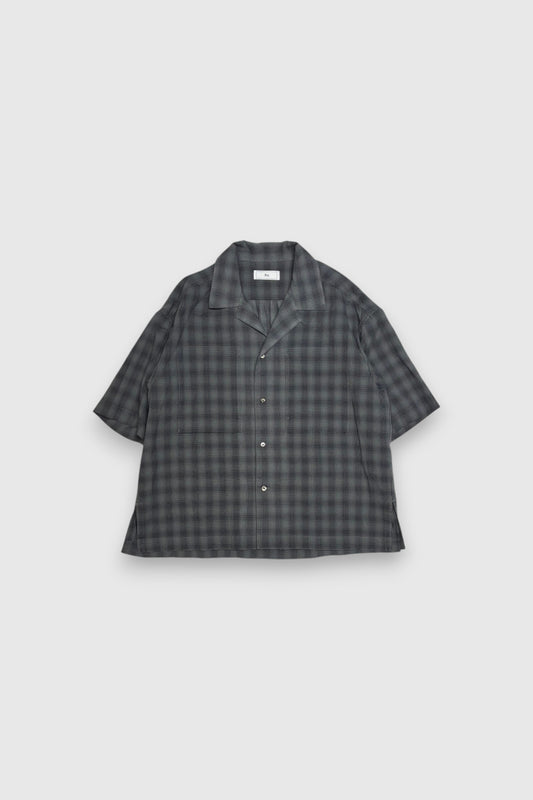 【Urig】OMBRE CHECK 2P OPEN-COLLAR SHIRT SS