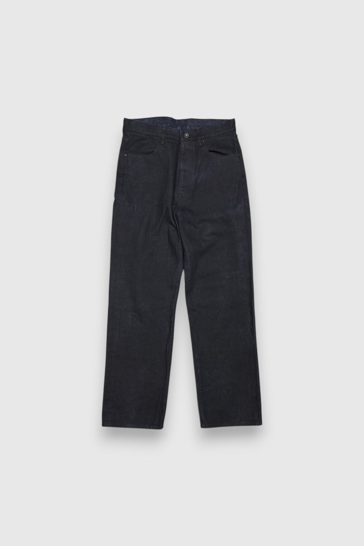 LOYM】LEATHER POCKET DENIM PANTS (BLACK×DYE) – NOUNZ