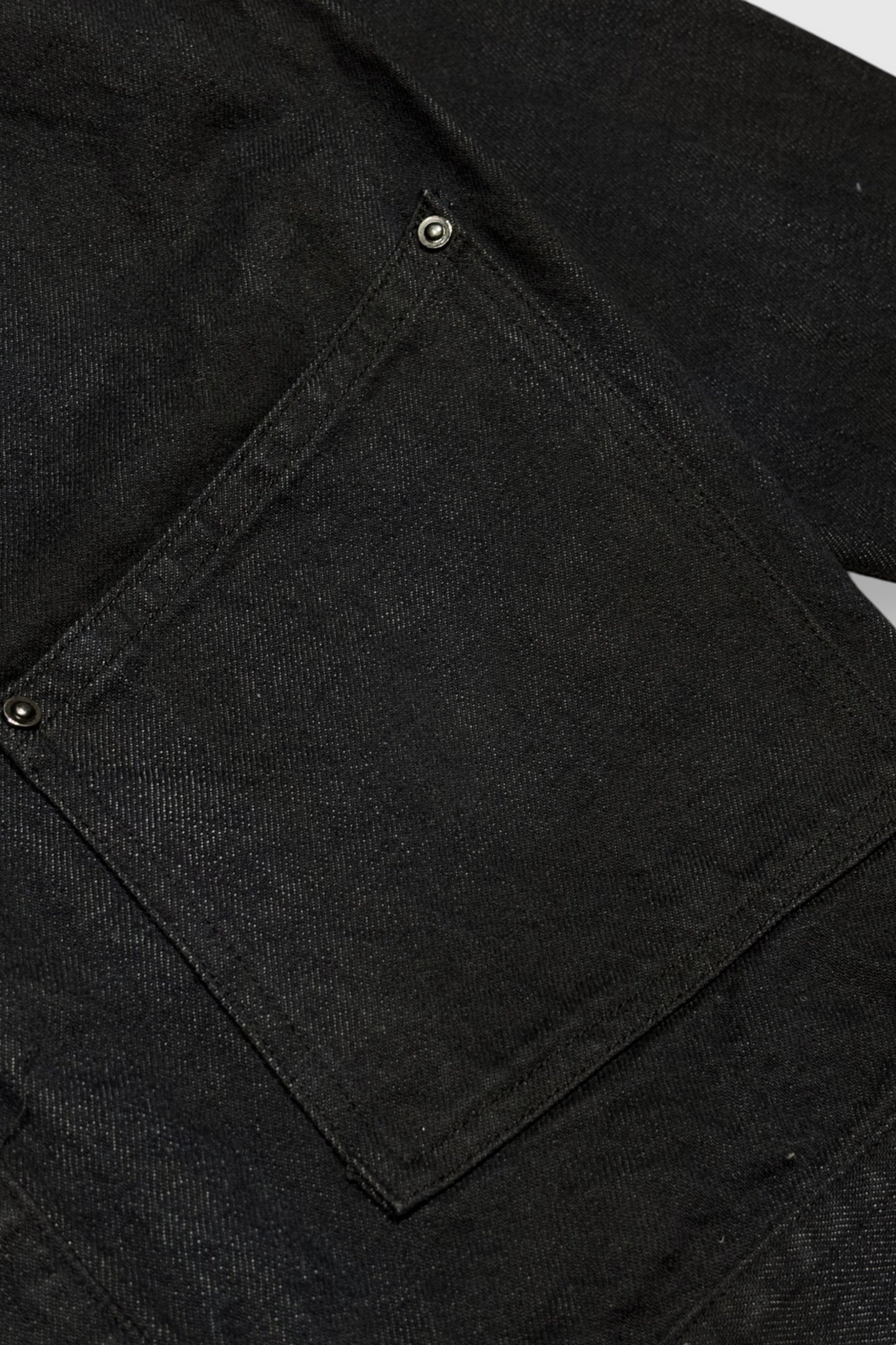 【LOYM】LEATHER COLLAR DENIM JACKET (BLACK DYE)