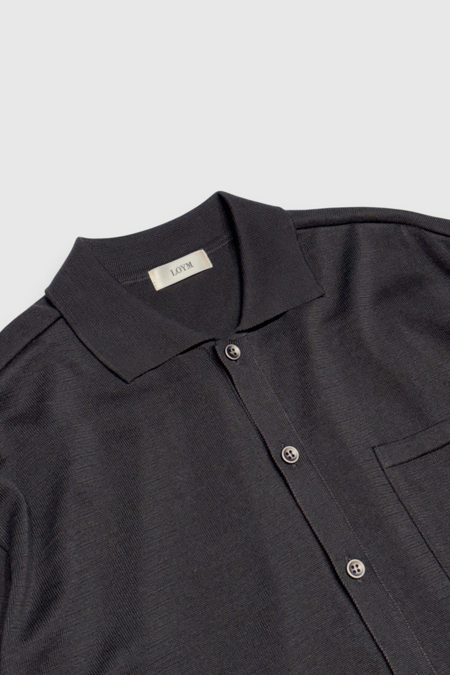 【LOYM】AETHER - GIZA Cotton Knit Shirt(CHARCOAL GRAY)