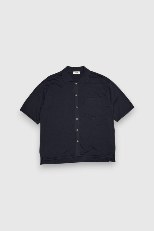 【LOYM】AETHER - GIZA Cotton Knit Shirt(DARK NAVY)