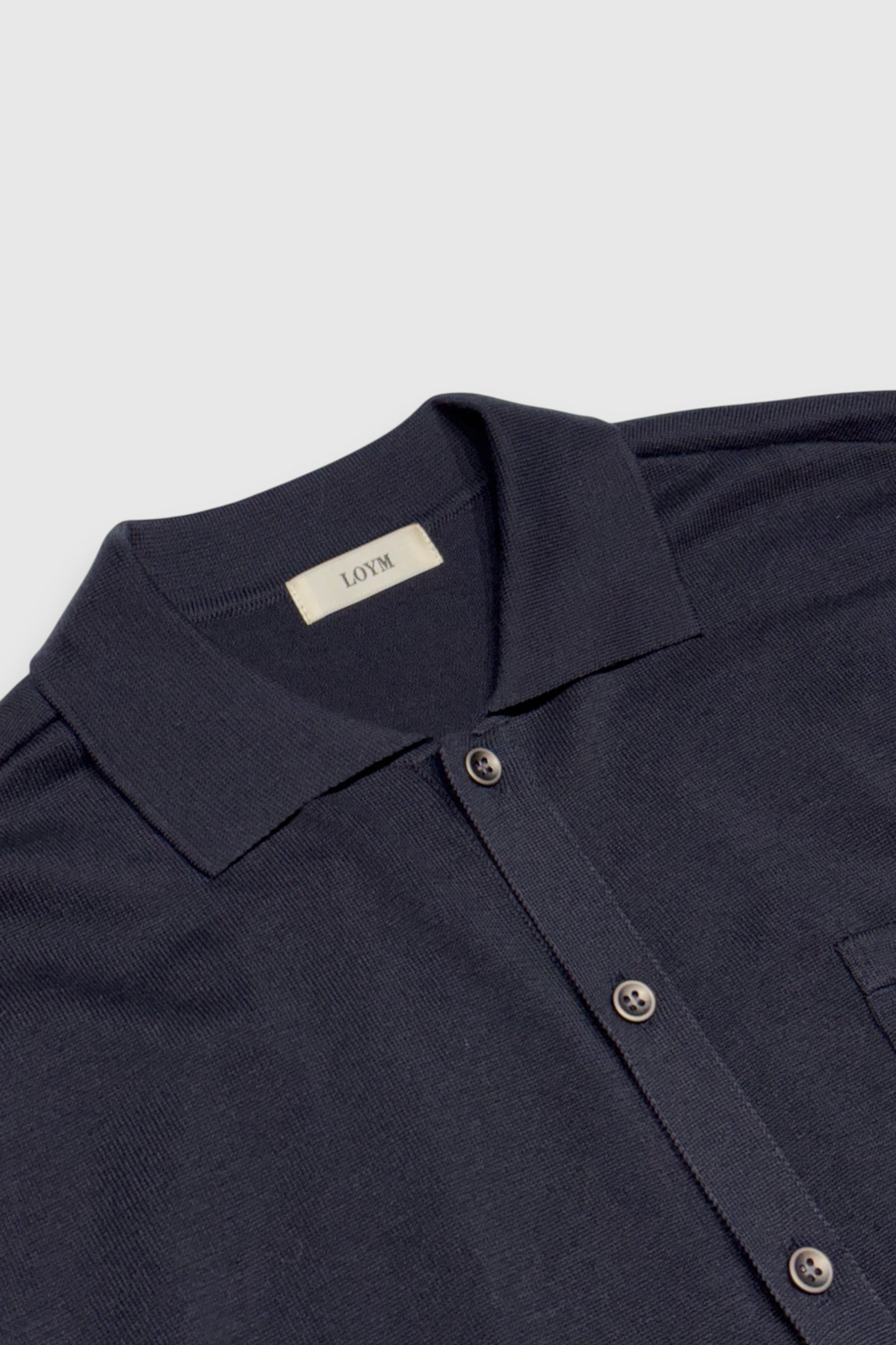 【LOYM】AETHER - GIZA Cotton Knit Shirt(DARK NAVY)