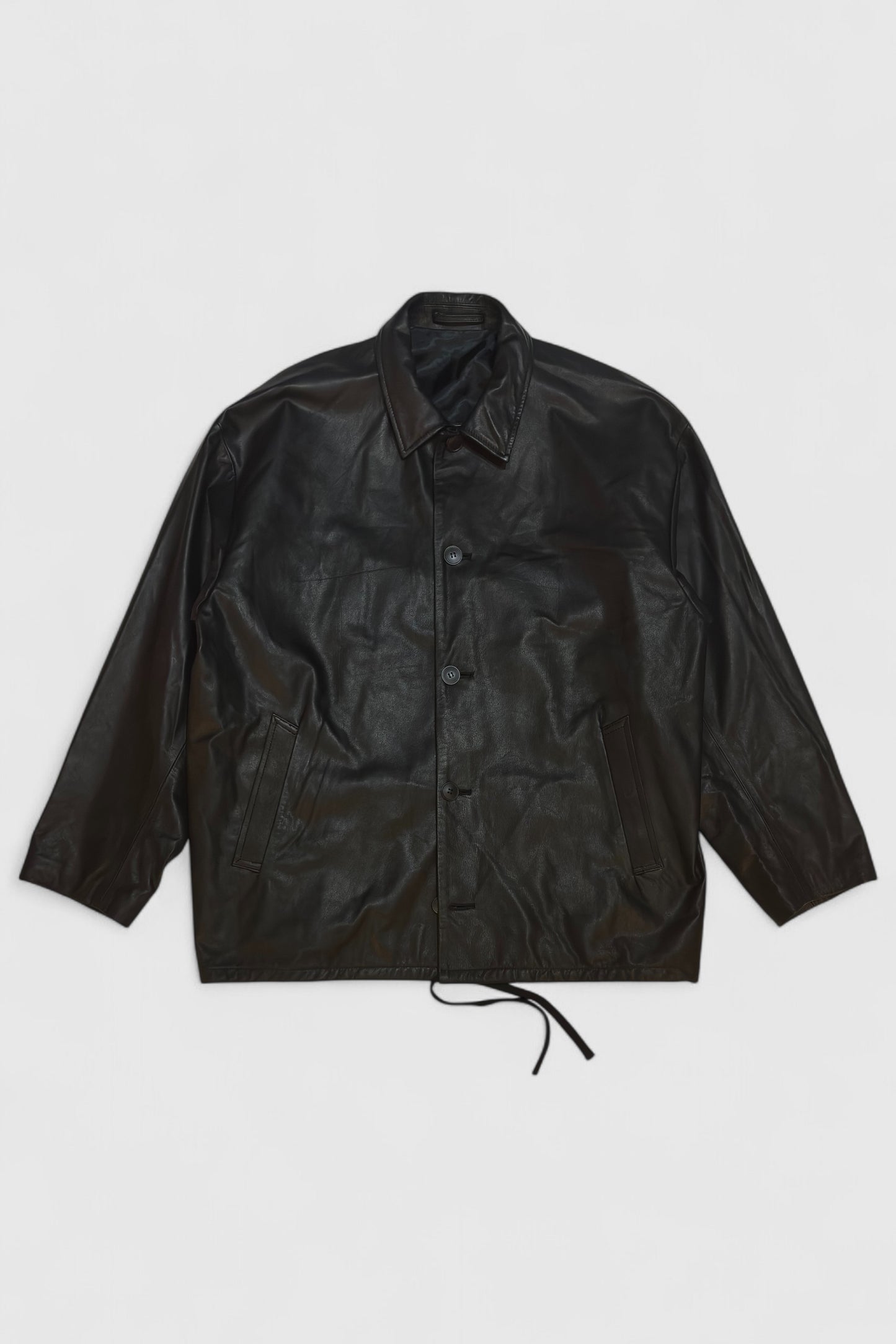 【YOKO SAKAMOTO】 COACH JACKET　COW LEATHER　BLACK-FG
